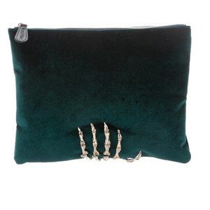 Mara & Mine Green Velvet Montana Skeleton Clutch